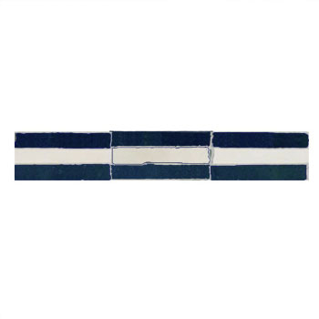 Mosaic House Moroccan tile Bravo Border 3-1 Midnight Blue White  zellige, mosaic, zellij, border, glaze 